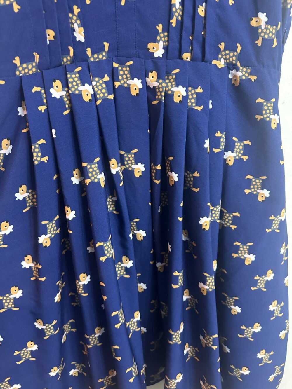 ModCloth Fervour Parisian Dog Print Dress Blue Large Novelty Retro A-Line - Picture 6 of 9